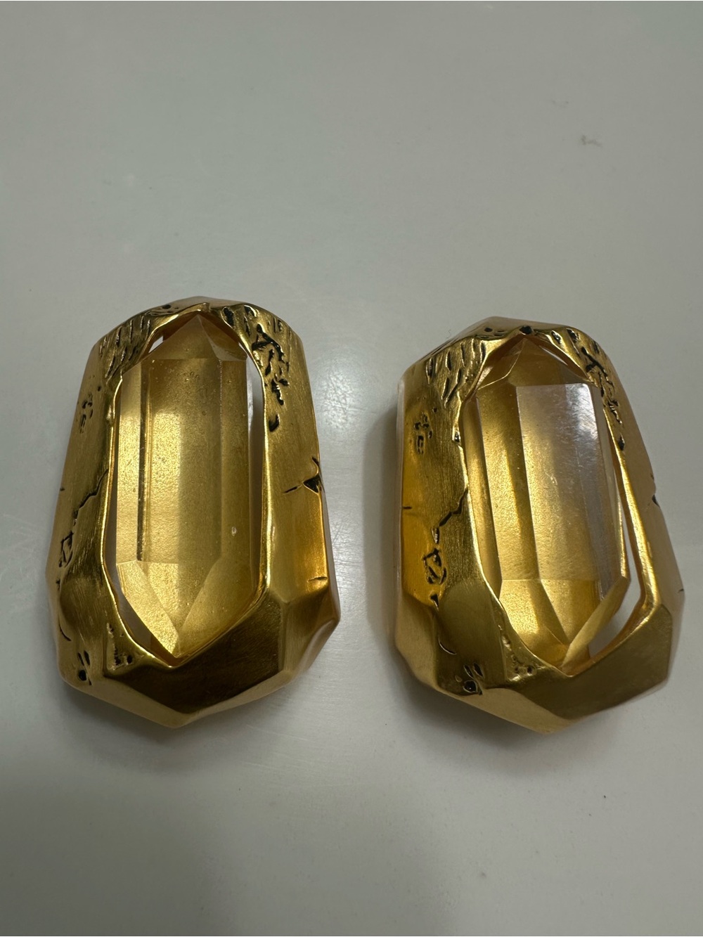 Saint Laurent Crystal Statement Clip-On Earrings